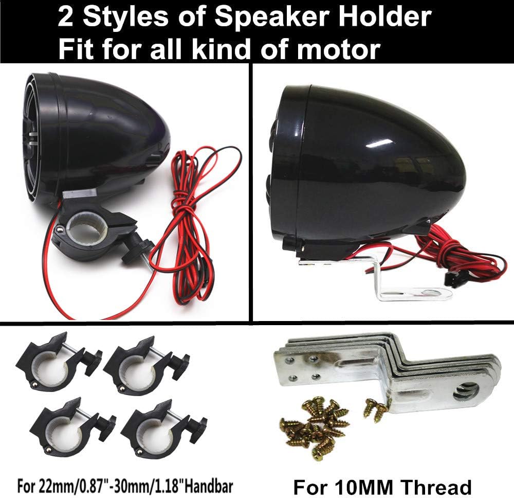 XYC 12V 4 Channel UTV ATV Golf Cart Motorcycle Weatherproof Bluetooth Speakers MP3 Music Player Sound Audio Stereo Amplifier System AUX in USB SD FM Radio Motorbike Speaker