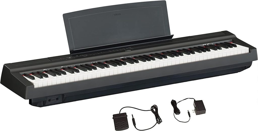 Yamaha P125A, 88-Key Weighted Action Digital Piano with Power Supply and Sustain Pedal, Black (P125AB)