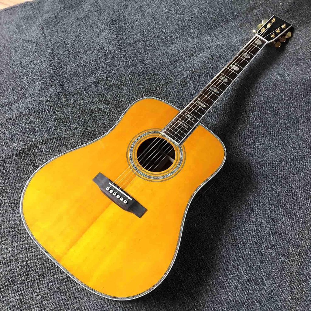 yangyanfengfei Solid Spruce top Painted Yellow 41 inch Body Acoustic Guitar Folk pop Guitar Acoustic Guitar Kits Acoustic Steel- String Guitars Guitars (Size : 41 inches)