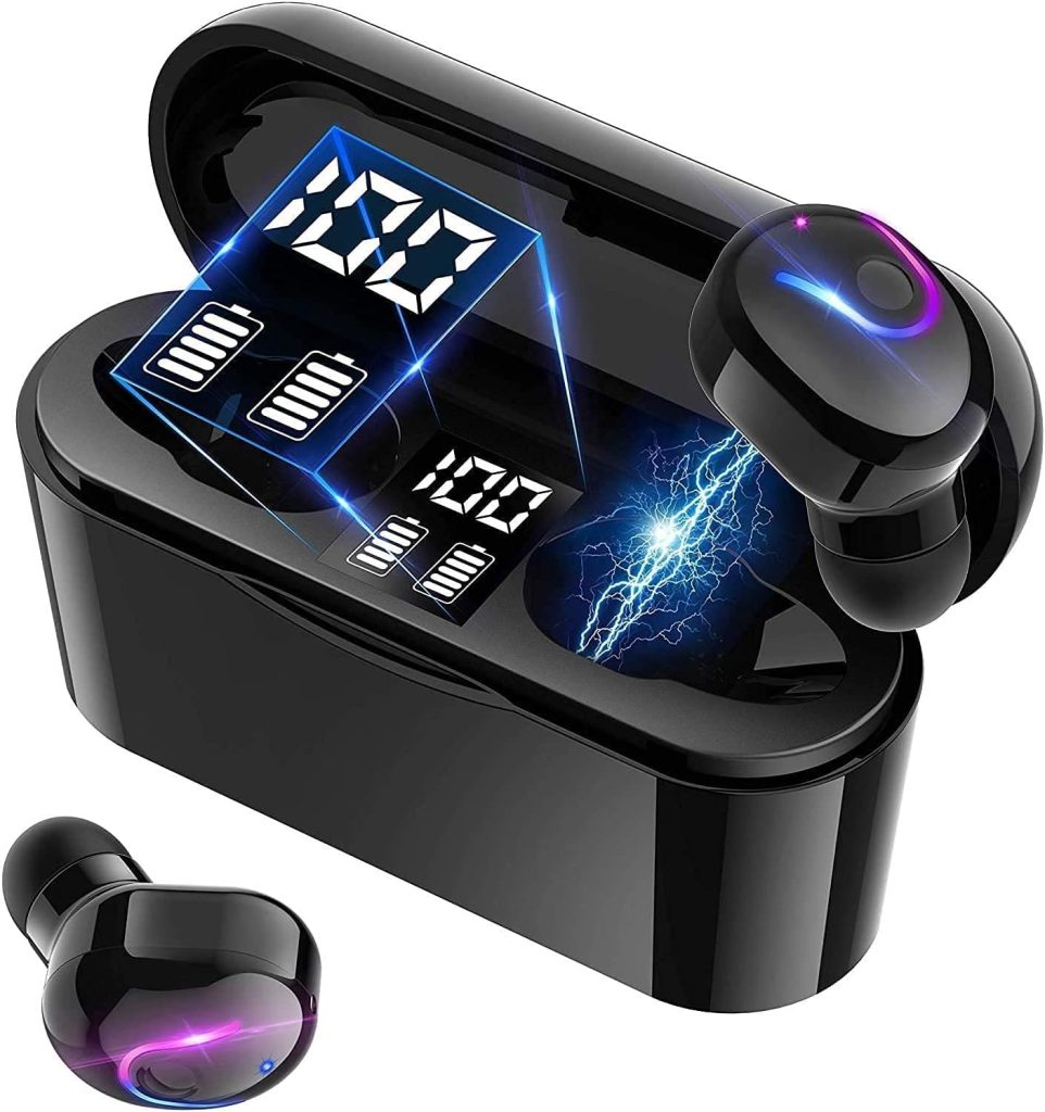 Yardstick True Wireless Earbuds, Bluetooth 5.0 Headphone, in-Ear Button Control Hi-Fi Stereo Sound Built-in Microphone IPX5 Waterproof Earphone for iOS/Android