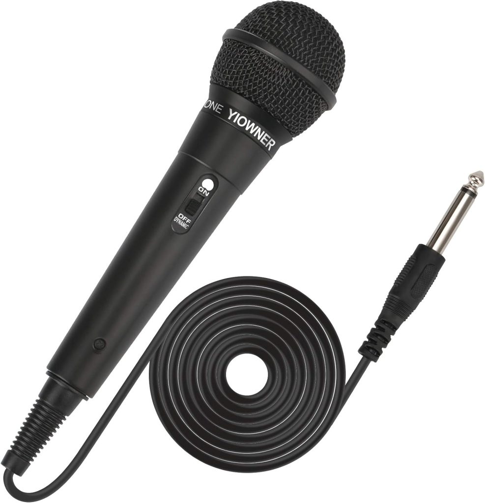 YIOWNER Wired Microphone, Karaoke Microphone, Handheld Microphone for Singing, Mic Karaoke with 2.5m Cable, Vocal Dynamic Mic for Speaker, AMP, Mixer, DVD