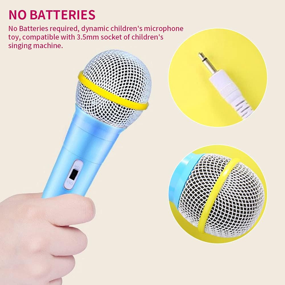 Yuhoo Wired Microphone, Wired Dynamic Microphone 3.5mm Jack Lightweight No Battery for Kids Singing Mechine Home Wired Microphone(Blue), free size