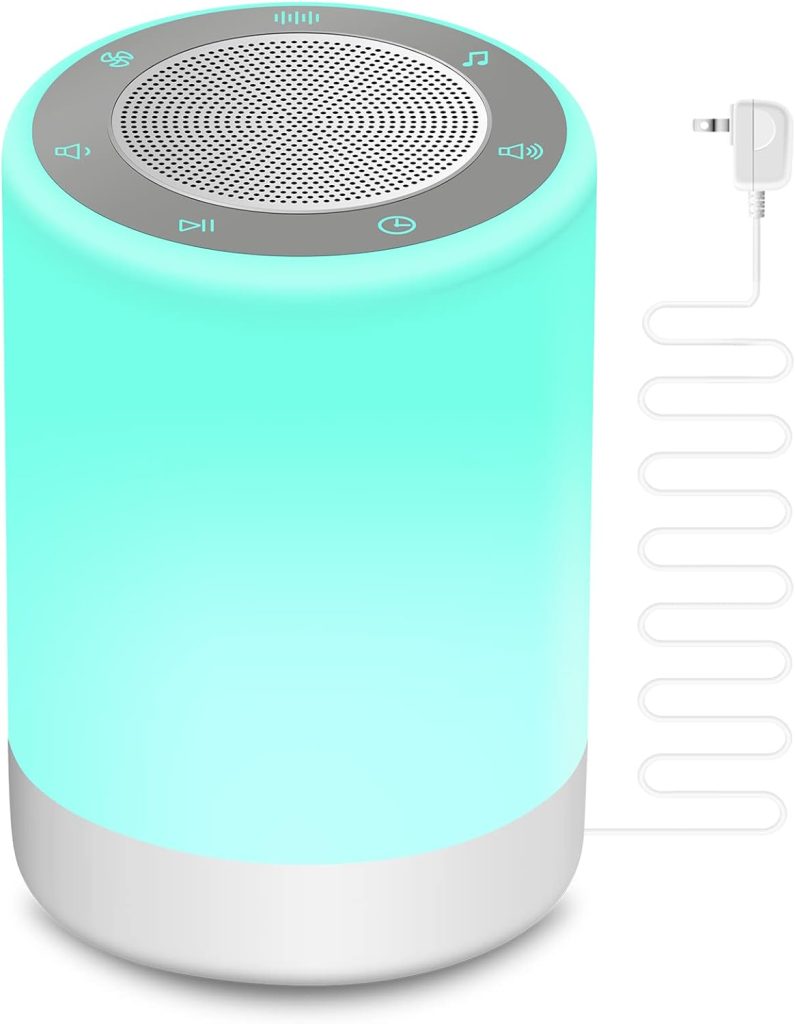 YYDSKIT White Noise Machine Baby with Touch Night Light, Sound Machine for Sleeping with 32 Soothing Sounds,Plug in, Auto-Off Timer for Kids Adults Sleeping, Relaxing, Noise Cancelling