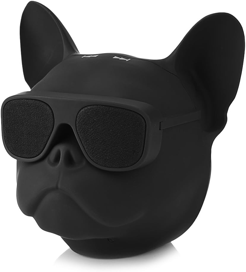 Zerone Portable Bluetooth Speaker, French Bulldog Bluetooth Speaker Dog Shaped Stereo Sound Music Player 32G Bluetooth Wireless Speaker with Radio Cool Speaker for Home Party Cafe Bar