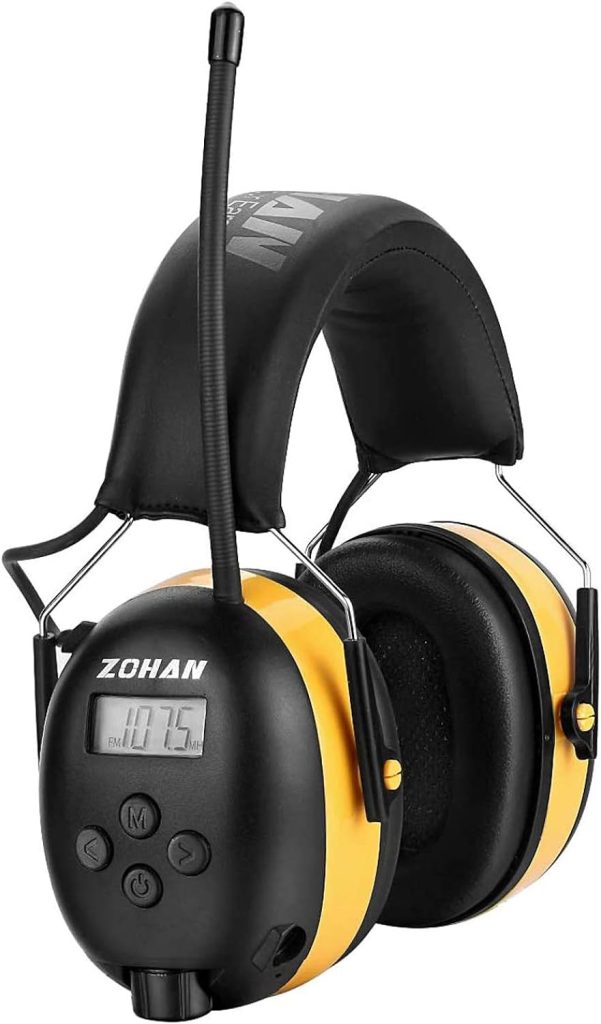 ZOHAN EM042 AM/FM Radio Headphone with Digital Display,Ear Protection Noise Reduction Earmuffs,Comfortable Hearing Protector