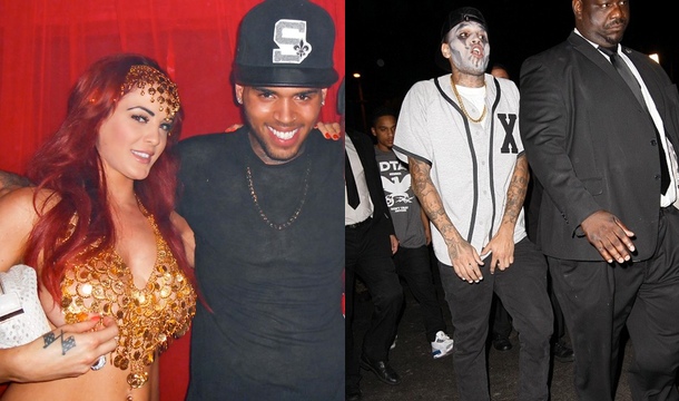 Chris Brown Parties at Playboy Mansion