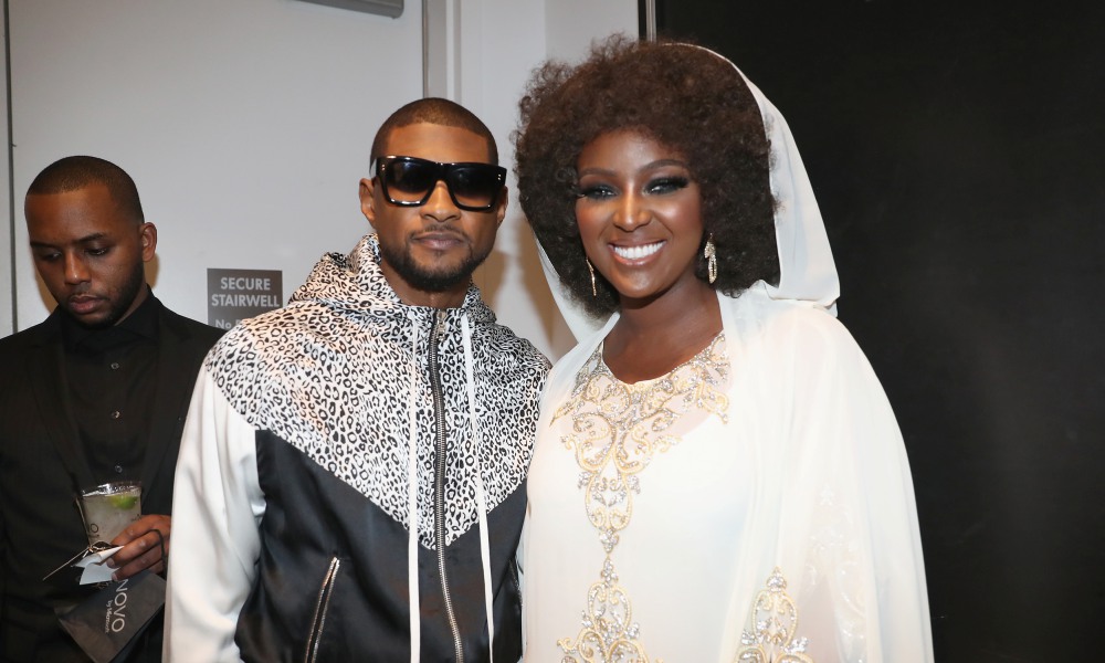 Usher and Amara La Negra at 2018 Global Spin Awards