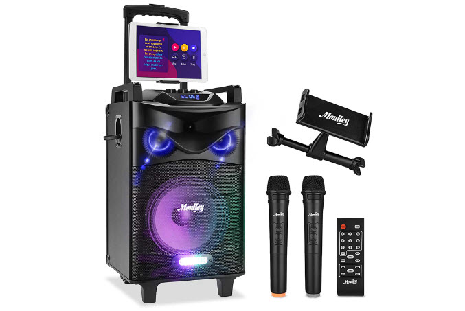 Moukey Karaoke Machine PA System Subwoofer Portable Bluetooth Speaker